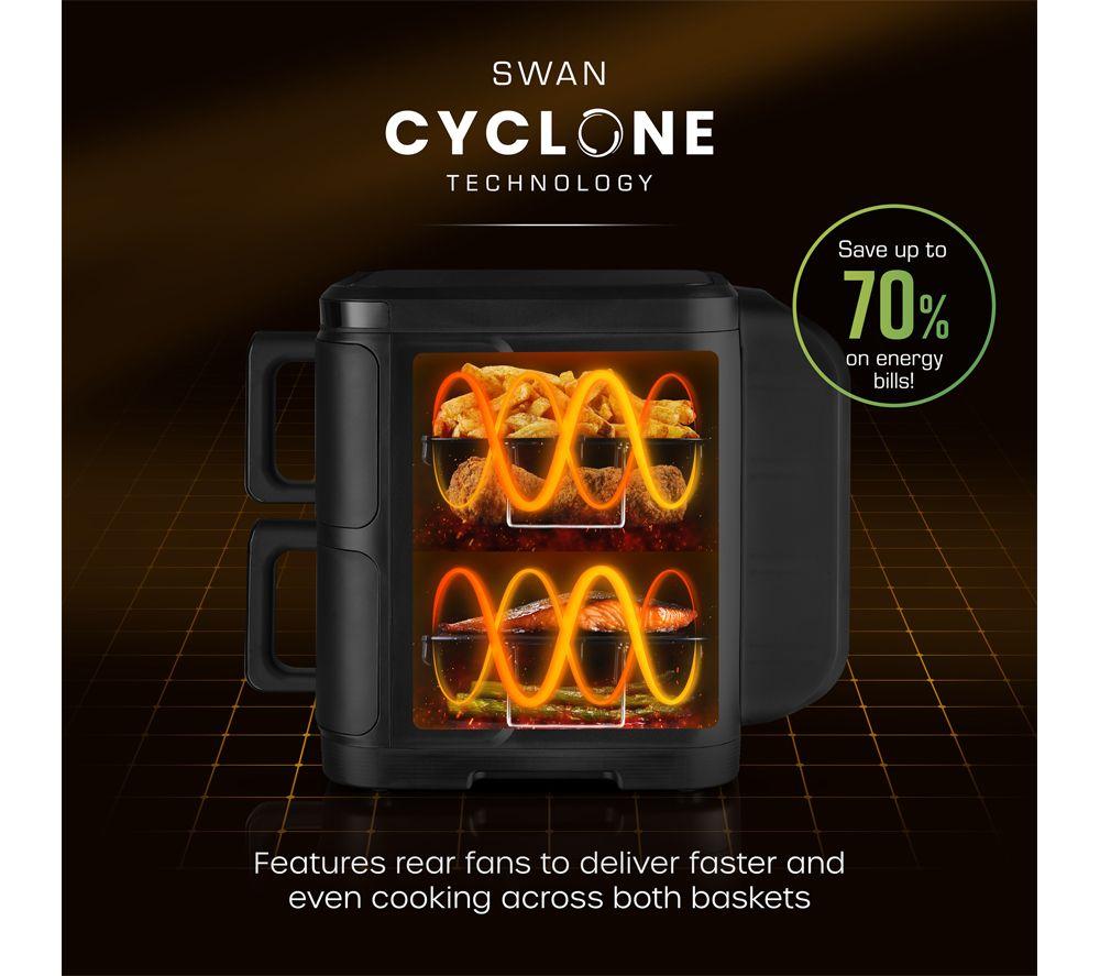 SWAN SD10522BLK Dual Air Fryer - Black