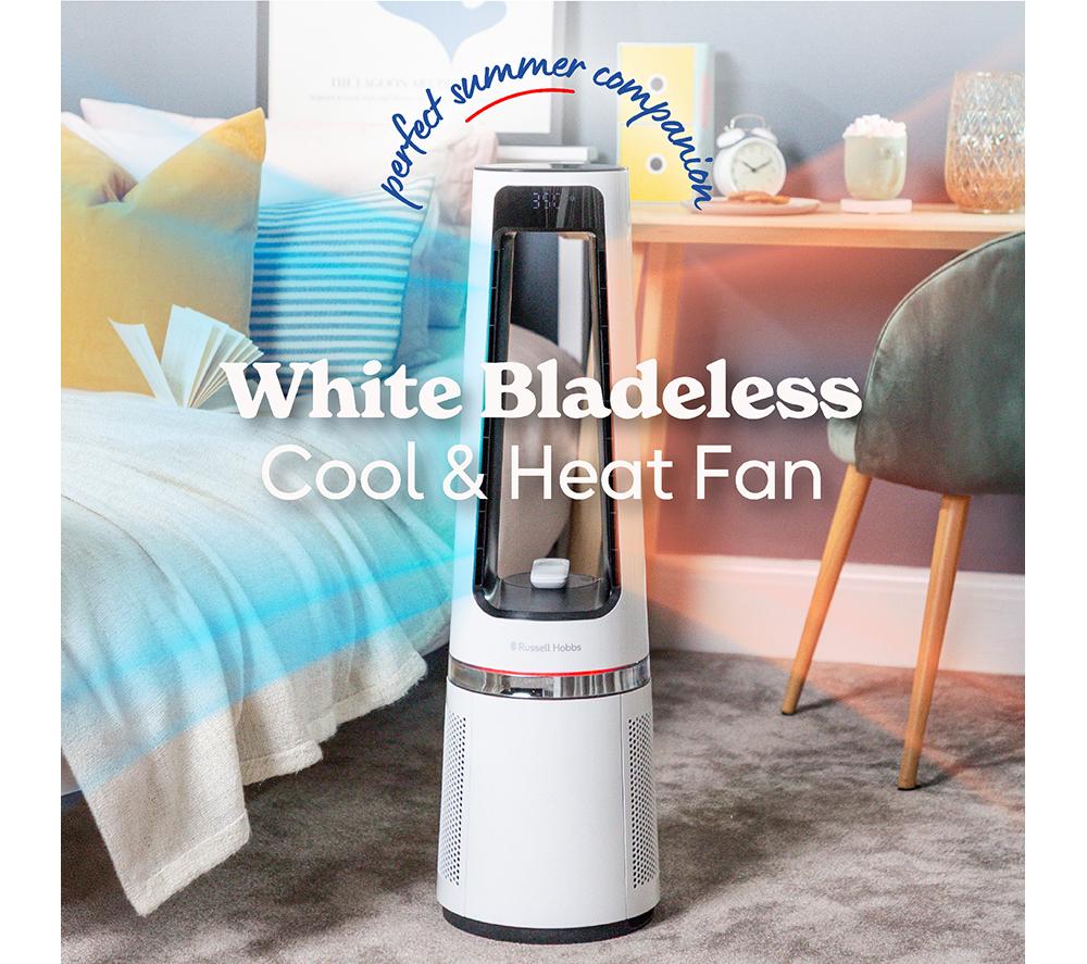 RUSSELL HOBBS RHBLDL25W Hot & Cool Bladeless Tower Fan - White