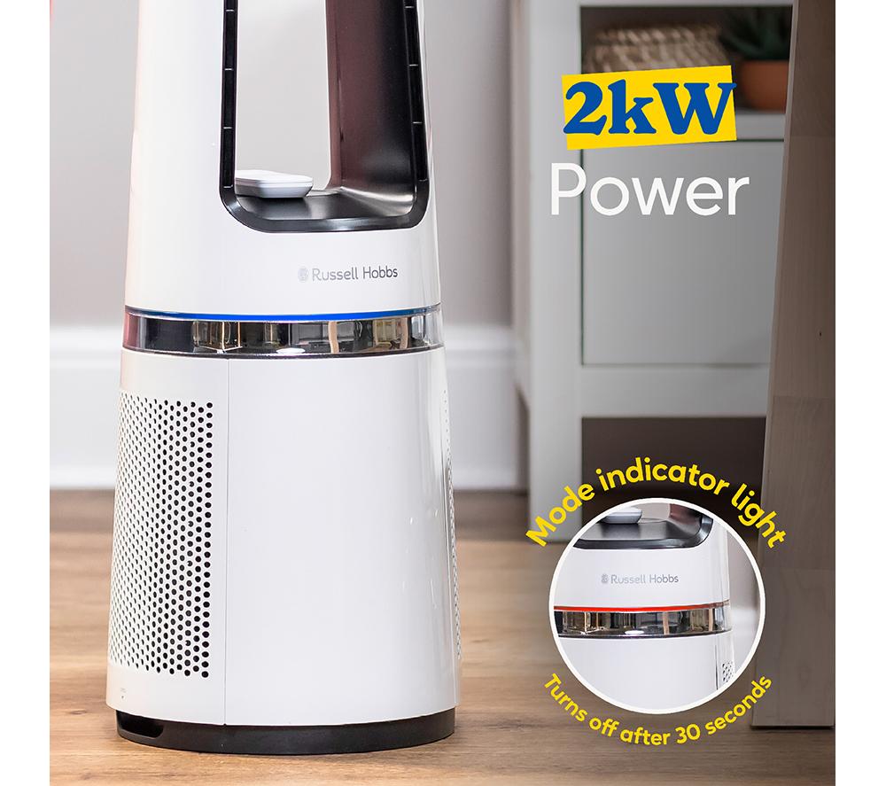RUSSELL HOBBS RHBLDL25W Heiz- und Kühl-Turmventilator ohne Rotorblätter – Weiß