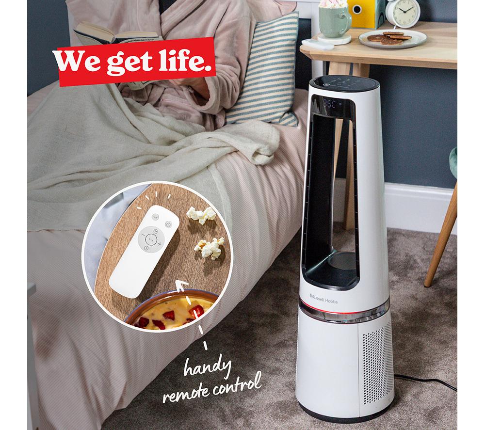 RUSSELL HOBBS RHBLDL25W Heiz- und Kühl-Turmventilator ohne Rotorblätter – Weiß