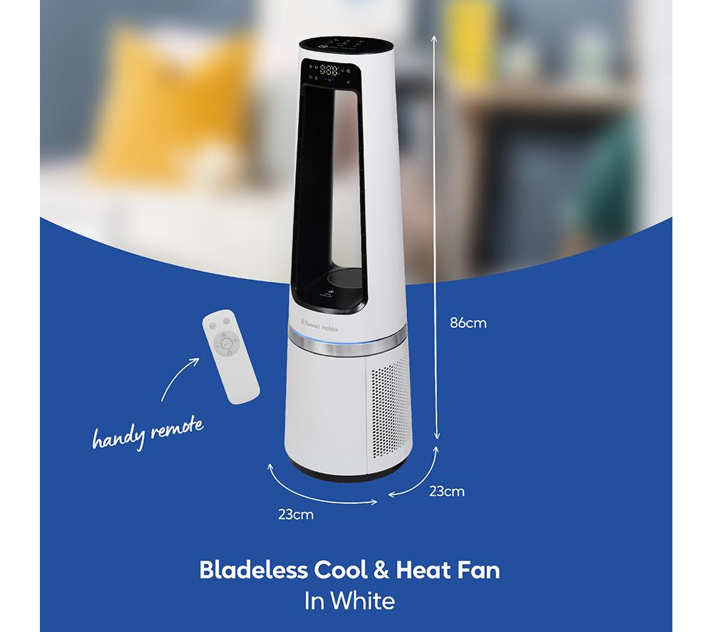 RUSSELL HOBBS RHBLDL25W Heiz- und Kühl-Turmventilator ohne Rotorblätter – Weiß
