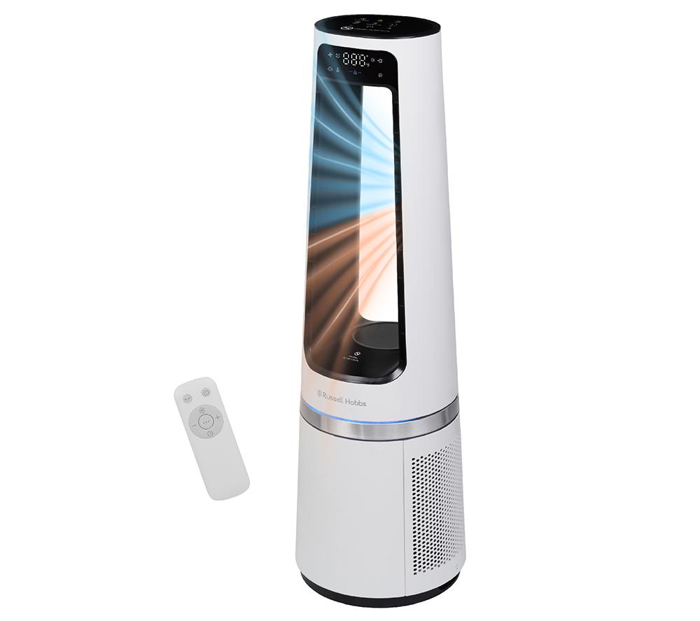 RUSSELL HOBBS RHBLDL25W Heiz- und Kühl-Turmventilator ohne Rotorblätter – Weiß