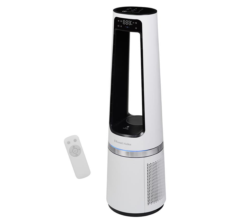 RUSSELL HOBBS RHBLDL25W Hot & Cool Bladeless Tower Fan - White