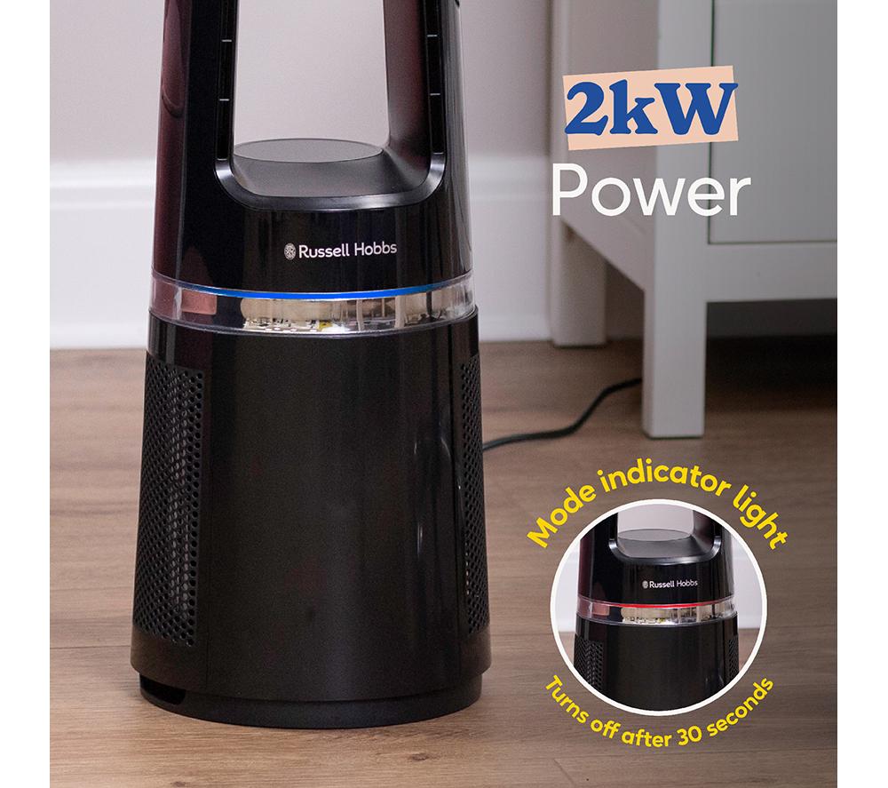 RUSSELL HOBBS RHBLDL25B Hot & Cool Bladeless Tower Fan - Black