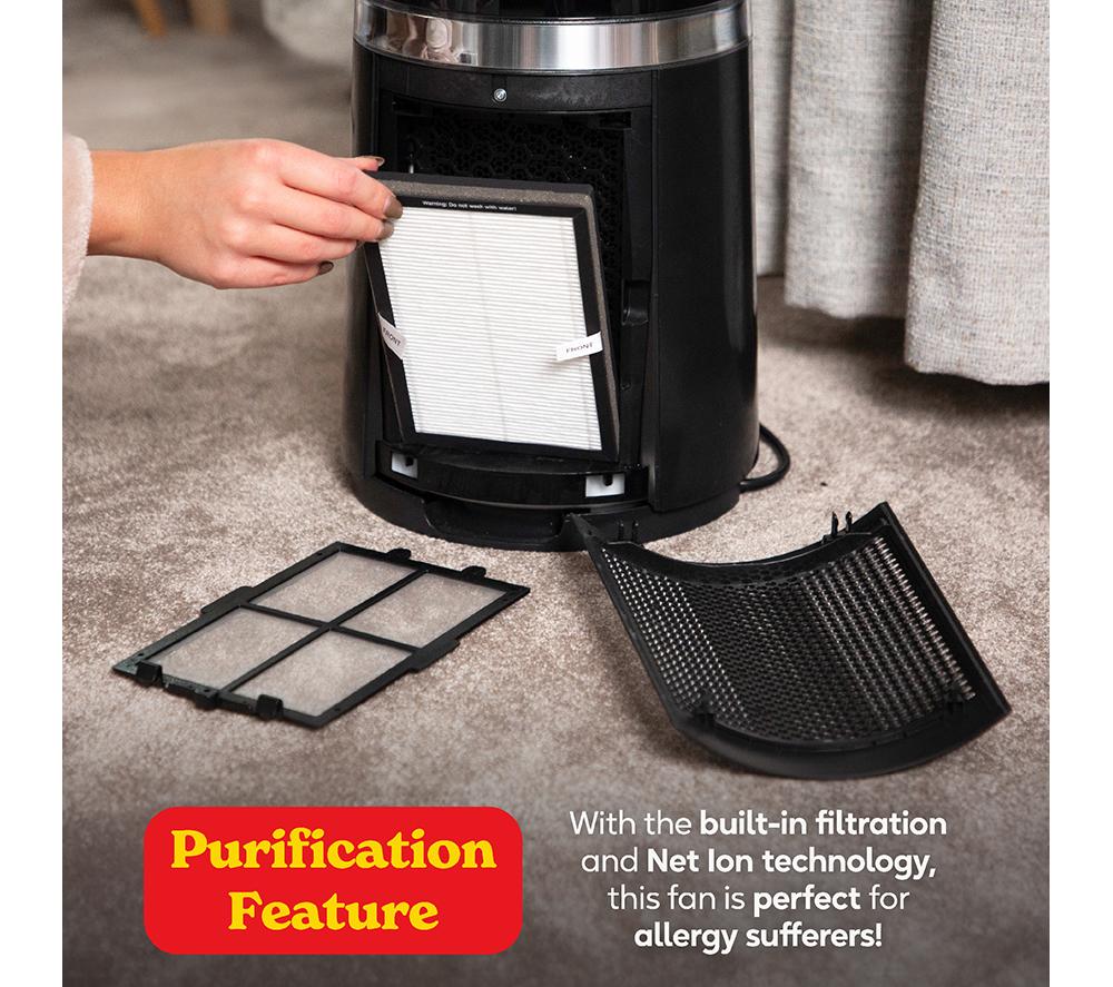 RUSSELL HOBBS RHBLDL25B Hot & Cool Bladeless Tower Fan - Black