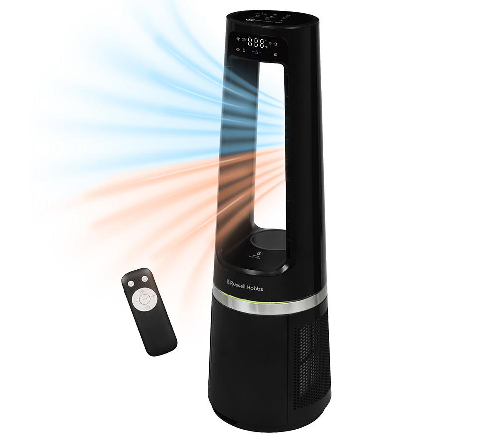 RUSSELL HOBBS RHBLDL25B Hot & Cool Bladeless Tower Fan - Black