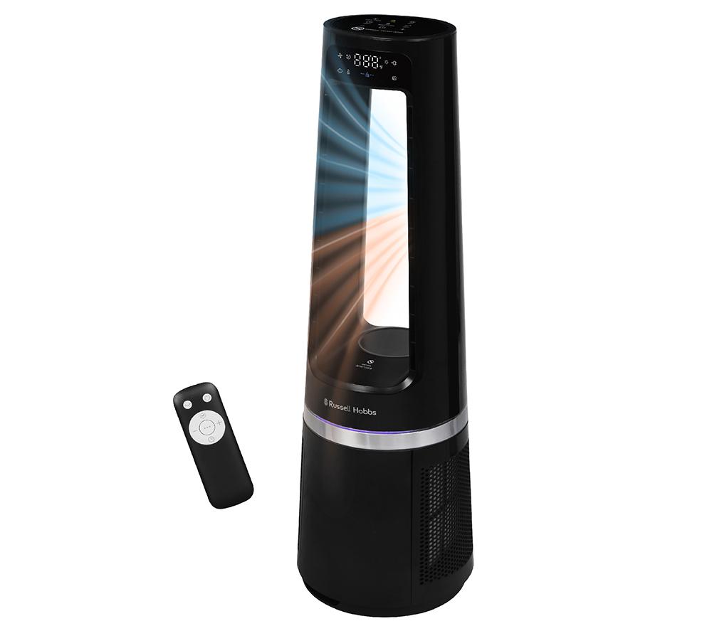 RUSSELL HOBBS RHBLDL25B Hot & Cool Bladeless Tower Fan - Black