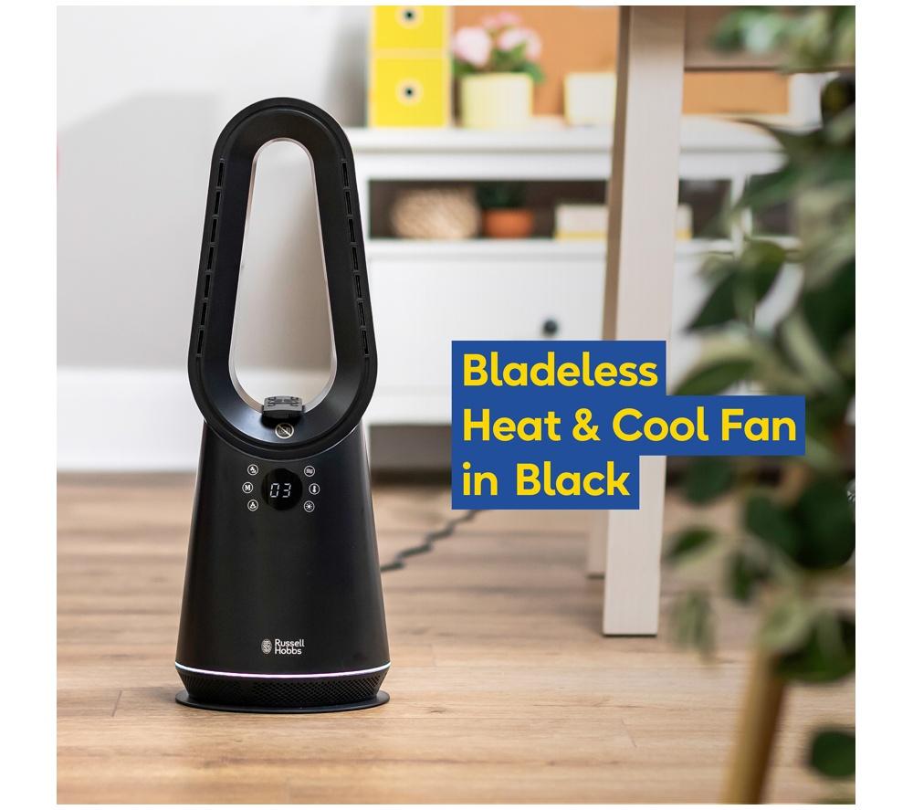 RUSSELL HOBBS RHCBLDL3IN1B Hot & Cool Bladeless Tower Fan - Black