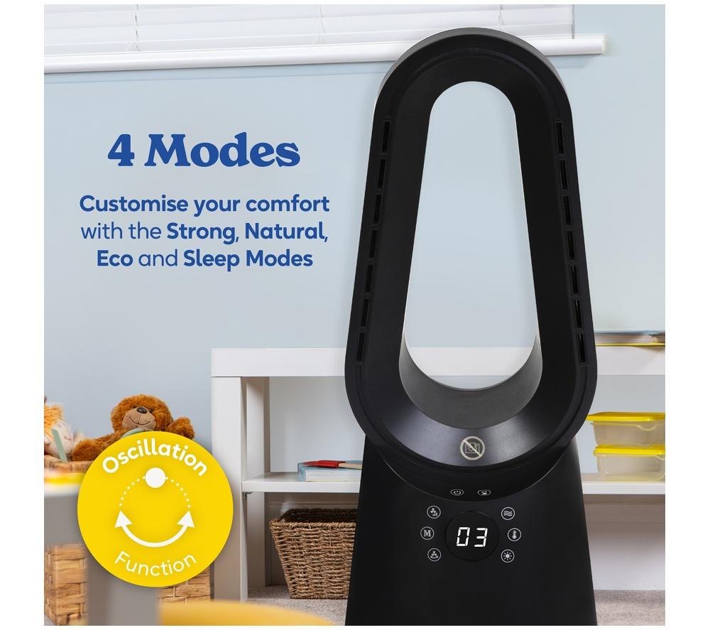 RUSSELL HOBBS RHCBLDL3IN1B Hot & Cool Bladeless Tower Fan - Black