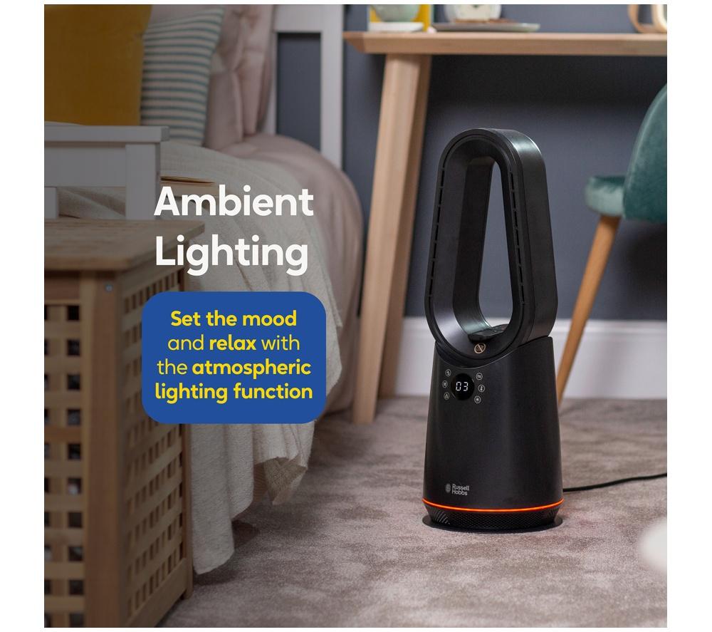RUSSELL HOBBS RHCBLDL3IN1B Hot & Cool Bladeless Tower Fan - Black