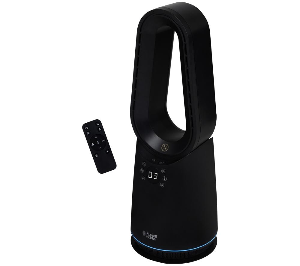 RUSSELL HOBBS RHCBLDL3IN1B Hot & Cool Bladeless Tower Fan - Black