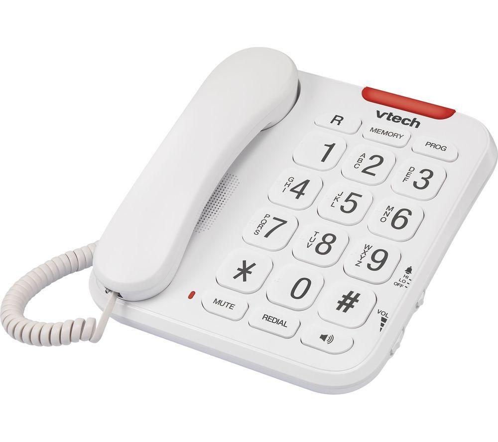 VTECH CL1100 Big Button Corded Phone - White