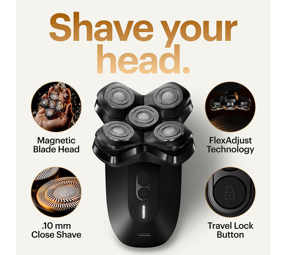 MANSCAPED The Dome Shaver Pro Wet & Dry Rotary Head Shaver - Black