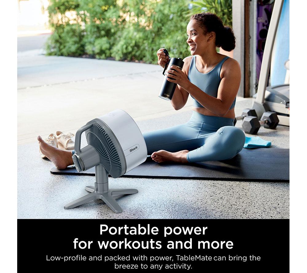 SHARK FlexBreeze Tablemate FA150UK Portable 11.8" Desk Fan - Winter Fog