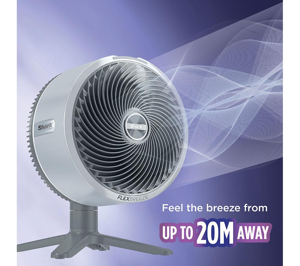 SHARK FlexBreeze Tablemate FA150UK Ventilador de escritorio portátil de 11.8" - Niebla de Invierno