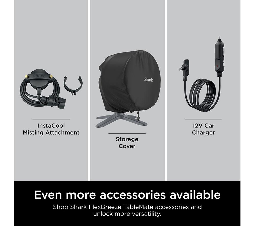 SHARK FlexBreeze Tablemate FA150UK Portable 11.8" Desk Fan - Winter Fog