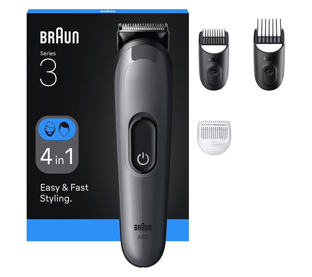 BRAUN All-in-One Series 3 AIO3500 4-in-1 Body Groomer Kit - Grey