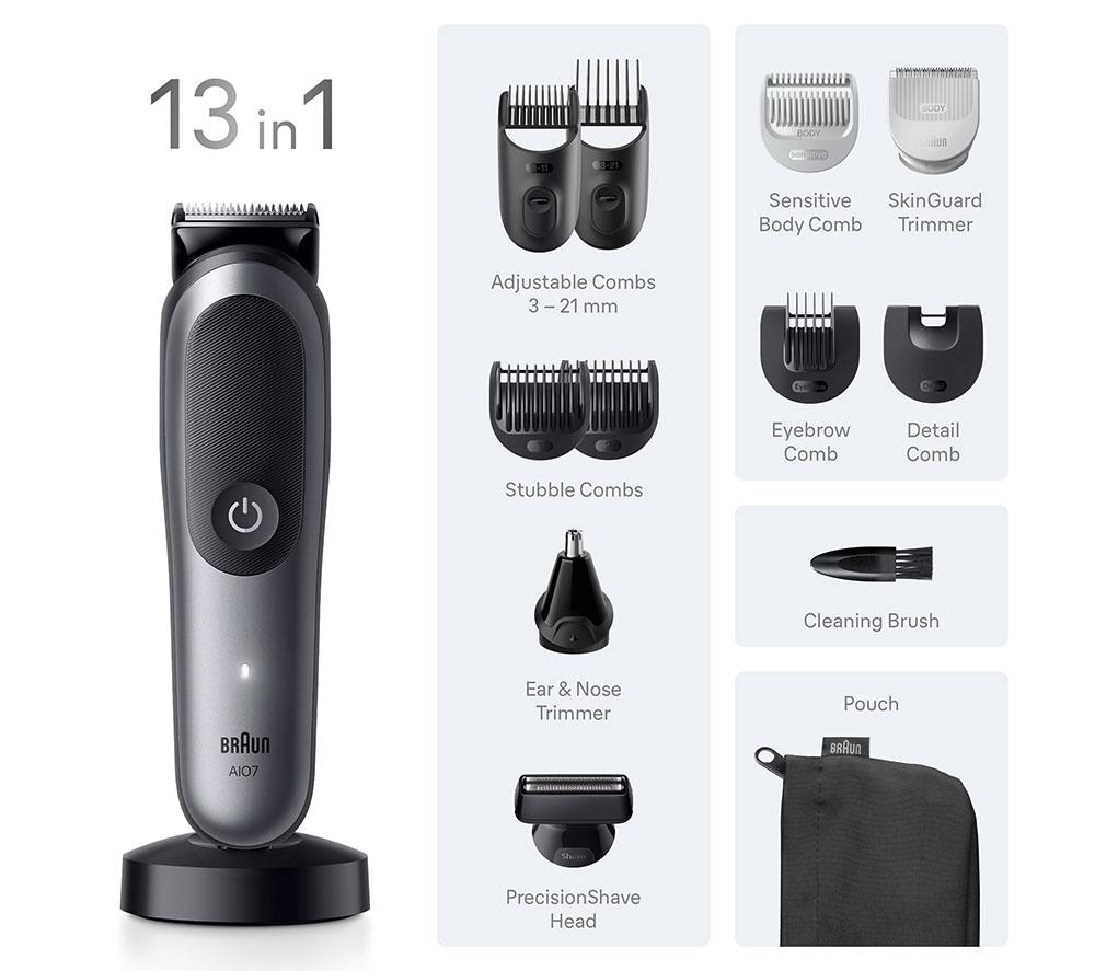 BRAUN All-in-One Series 7 AIO7560 13in1 Grooming Kit - Grey