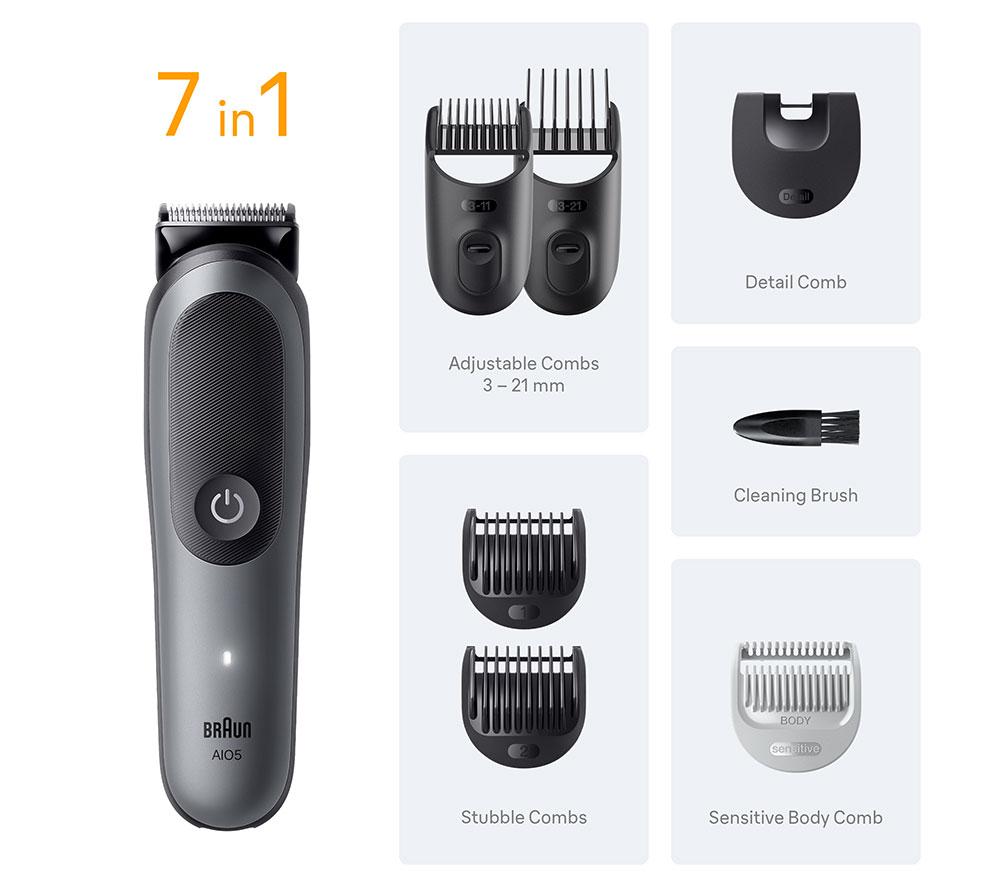 BRAUN Series 5 AIO5520 7-in-1 Wet & Dry Trimmer - Grey
