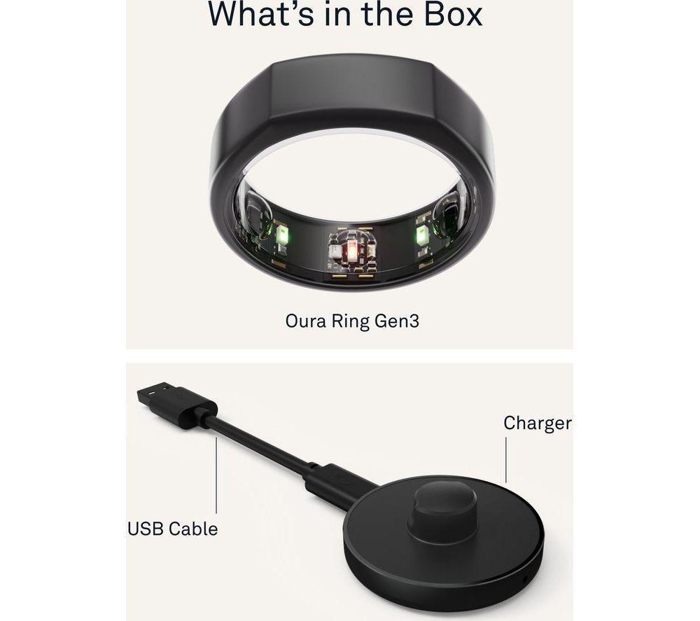 OURA Ring Gen3 Heritage - Stealth Black, Size 6