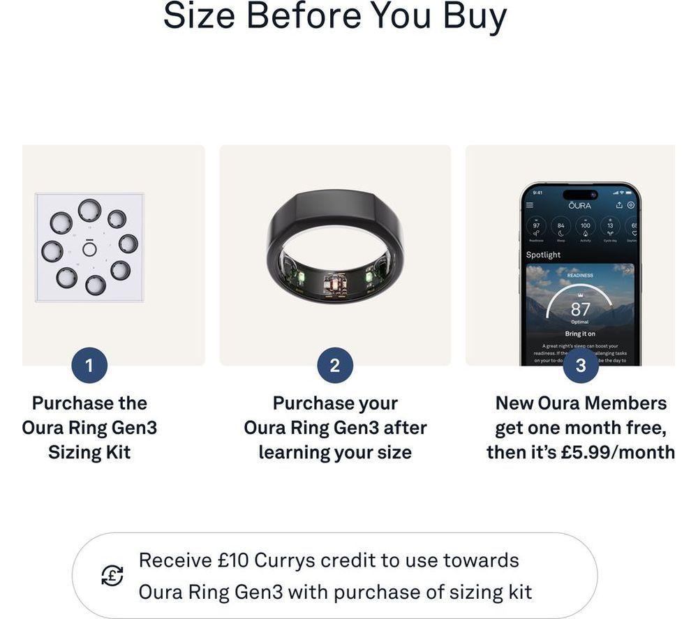 OURA Ring Gen3 Heritage - Stealth Black, Size 6