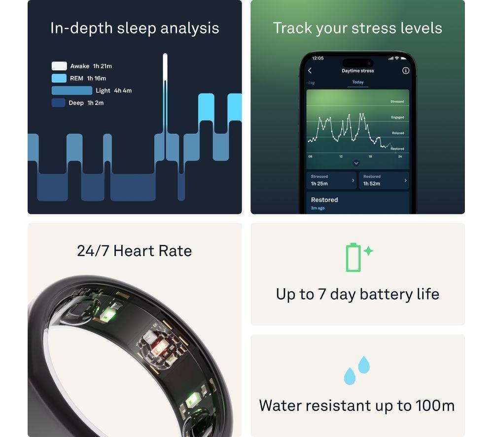 OURA Ring Gen3 Heritage - Stealth, Size 9