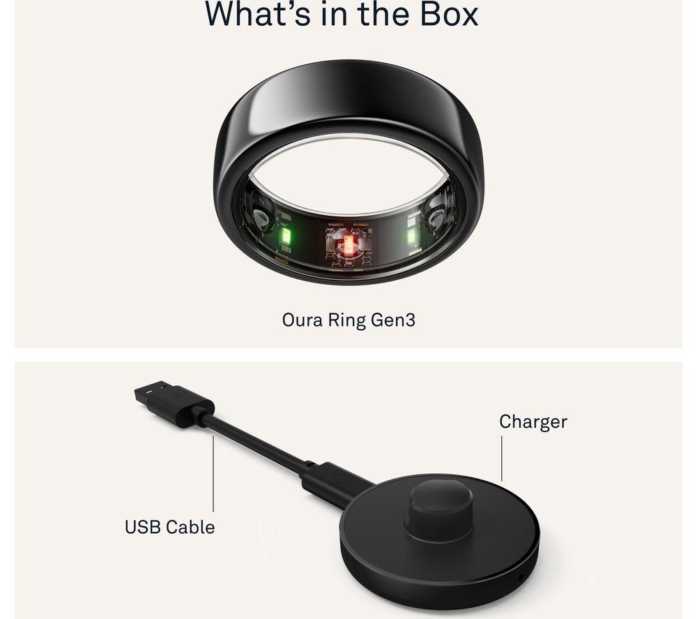 OURA Ring Gen3 Horizon - Black, Size 6