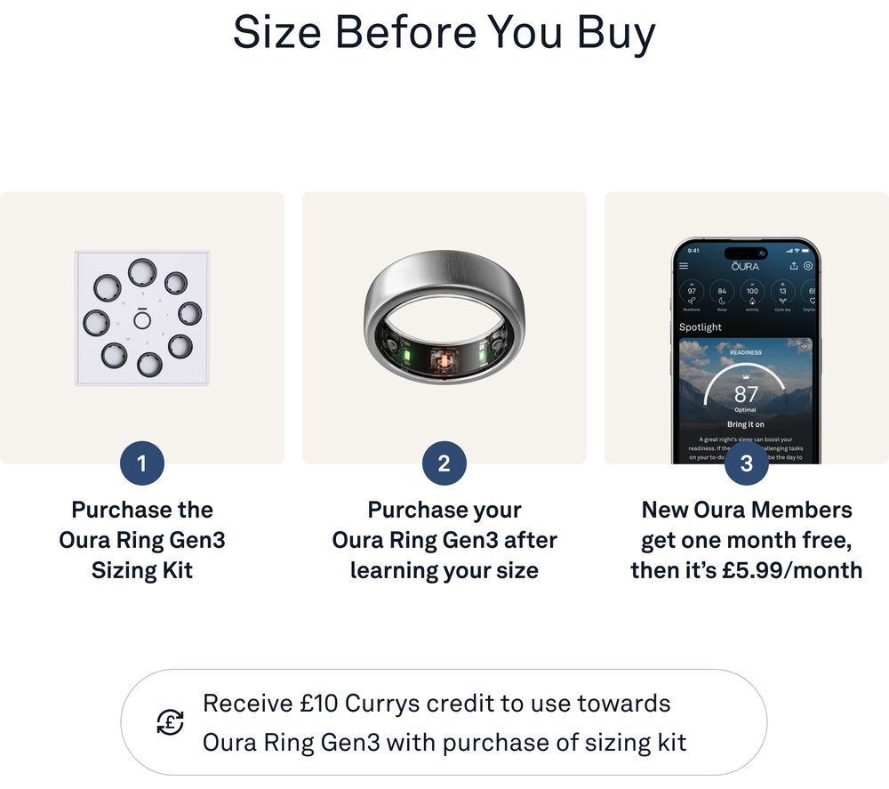 OURA Ring Gen3 Horizon - Brushed Titanium, Size 7