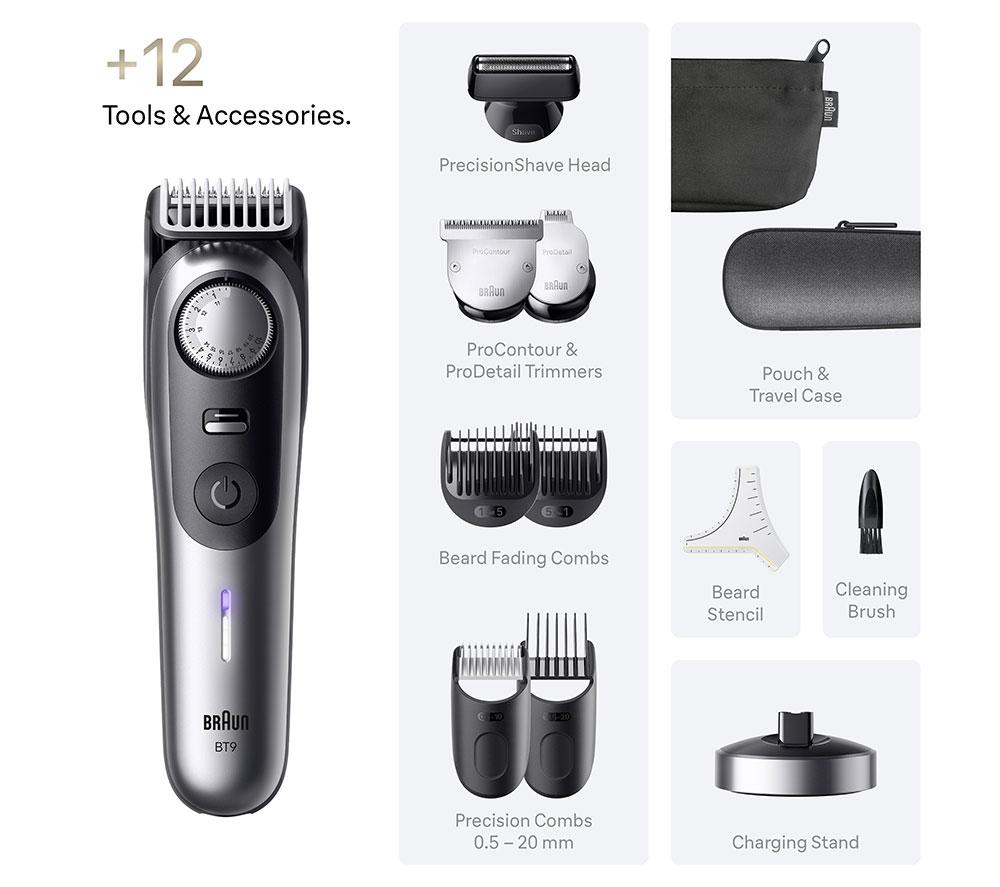 BRAUN Series 9 BT9560 Beard Trimmer - Chrome