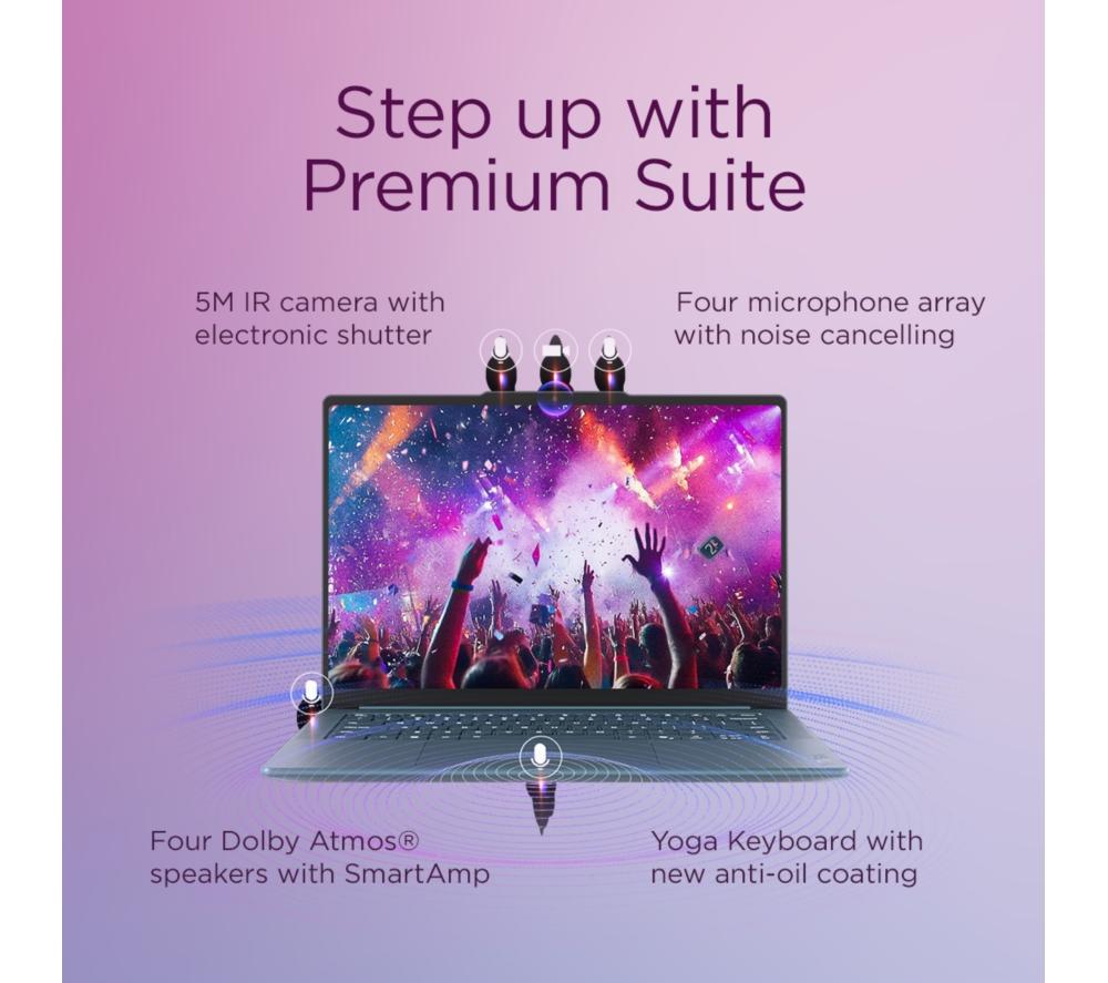 LENOVO Yoga Pro 7 14.5" Laptop, Copilot+ PC - AMD Ryzen AI 9, 1 TB SSD, Tidal Teal