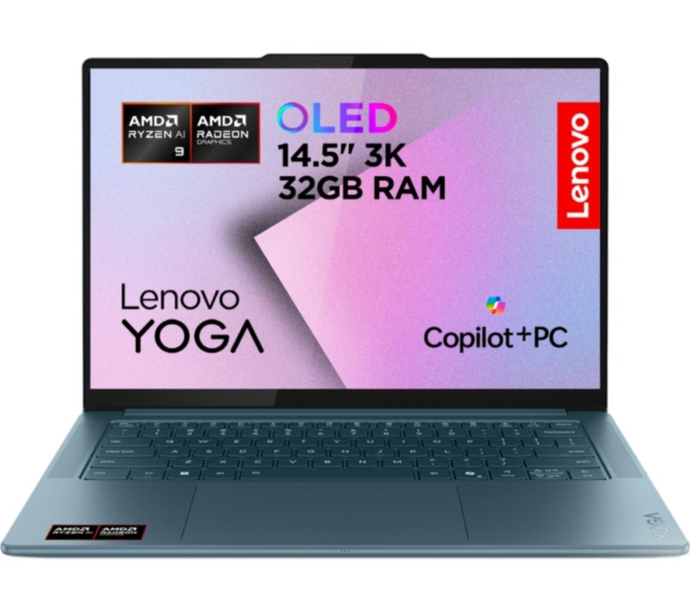 LENOVO Yoga Pro 7 14.5" Laptop, Copilot+ PC - AMD Ryzen AI 9, 1 TB SSD, Tidal Teal