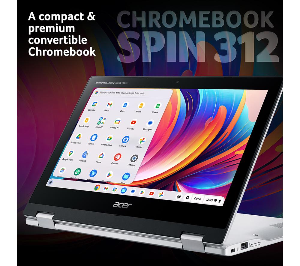 ACER Spin 312 12" 2 in 1 Chromebook - Intel® N100, 128 GB eMMC, Silver