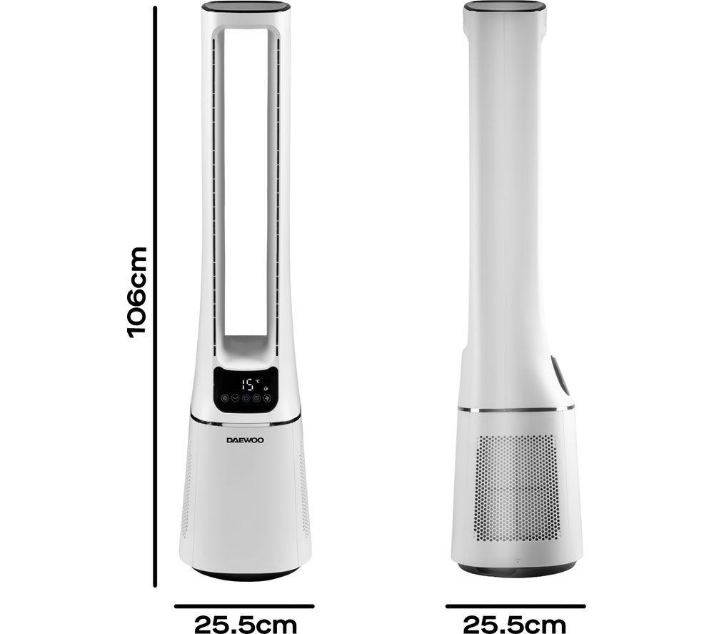 DAEWOO COL1624GE Ventilador y purificador sin aspas 2 en 1 - Blanco