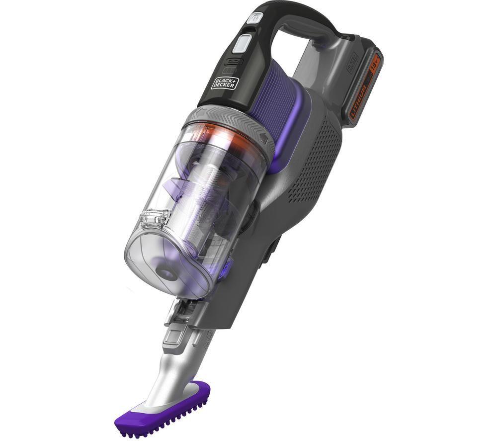 Aspiradora sin cable para mascotas BLACK+DECKER POWERSERIES Extreme BHFEV182CP-GB - Negra y Morada