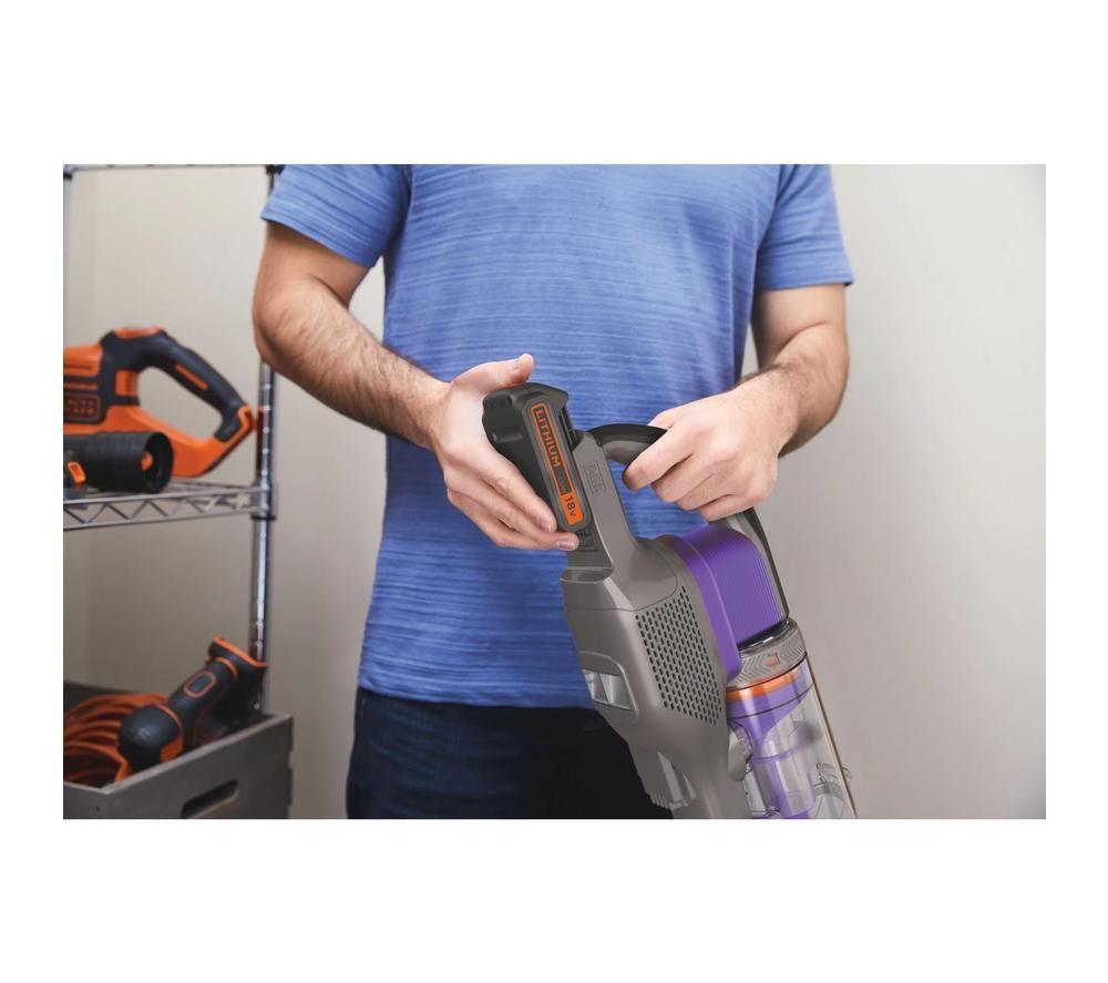 Aspiradora sin cable para mascotas BLACK+DECKER POWERSERIES Extreme BHFEV182CP-GB - Negra y Morada