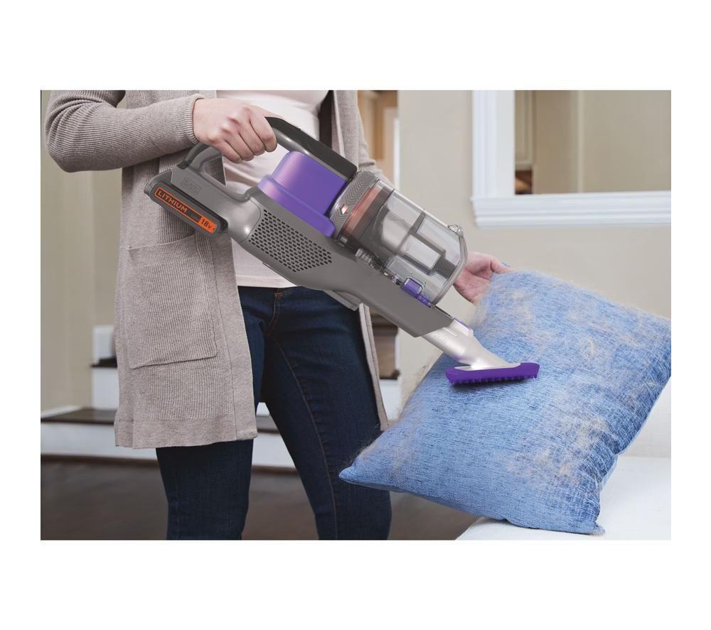 Aspiradora sin cable para mascotas BLACK+DECKER POWERSERIES Extreme BHFEV182CP-GB - Negra y Morada