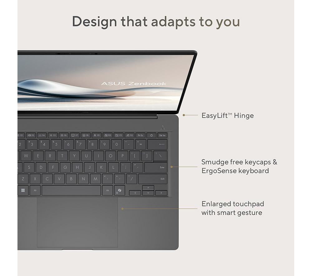 ASUS Zenbook A14 UX3407QA 14" Laptop, Copilot+ PC – Snapdragon X, 512 GB SSD, Beige