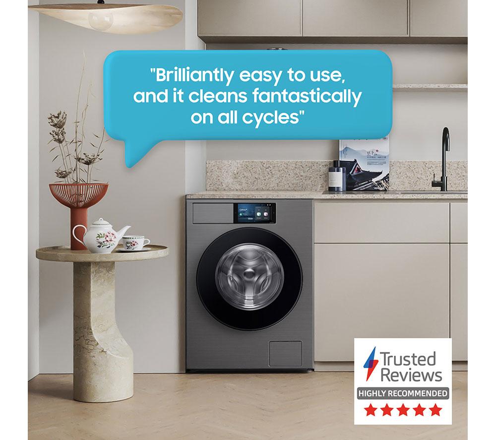 Lavadora inteligente Samsung Serie 9 AI Home AI Energy WF90F09C4SU1 con Wi-Fi, 9kg, 1400 rpm - Plata oscura