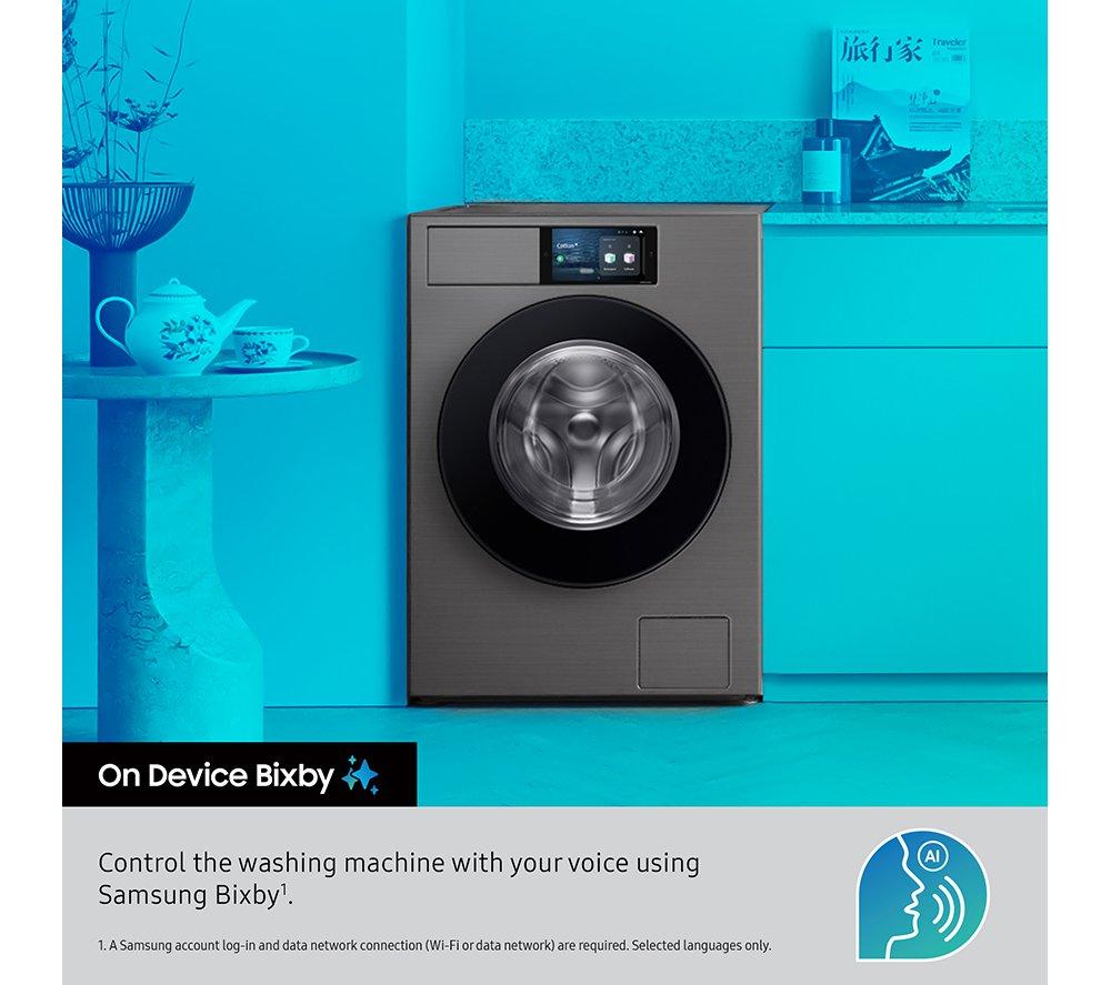 Lavadora inteligente Samsung Serie 9 AI Home AI Energy WF90F09C4SU1 con Wi-Fi, 9kg, 1400 rpm - Plata oscura