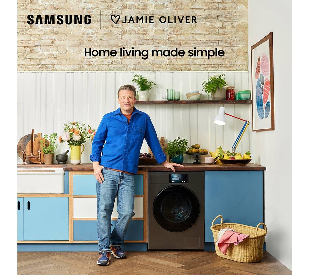 Lavadora inteligente Samsung Serie 9 AI Home AI Energy WF90F09C4SU1 con Wi-Fi, 9kg, 1400 rpm - Plata oscura