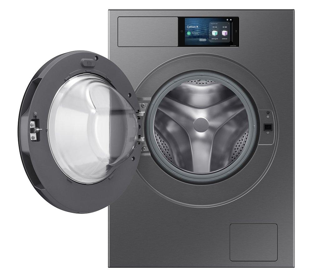 Lavadora inteligente Samsung Serie 9 AI Home AI Energy WF90F09C4SU1 con Wi-Fi, 9kg, 1400 rpm - Plata oscura