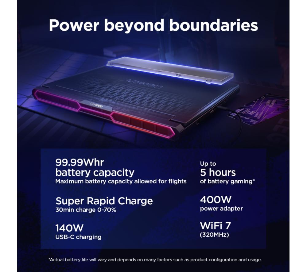 LENOVO Legion Pro 7 16" Gaming Laptop - Intel® Core™ Ultra 9, RTX 5090, 2 TB SSD