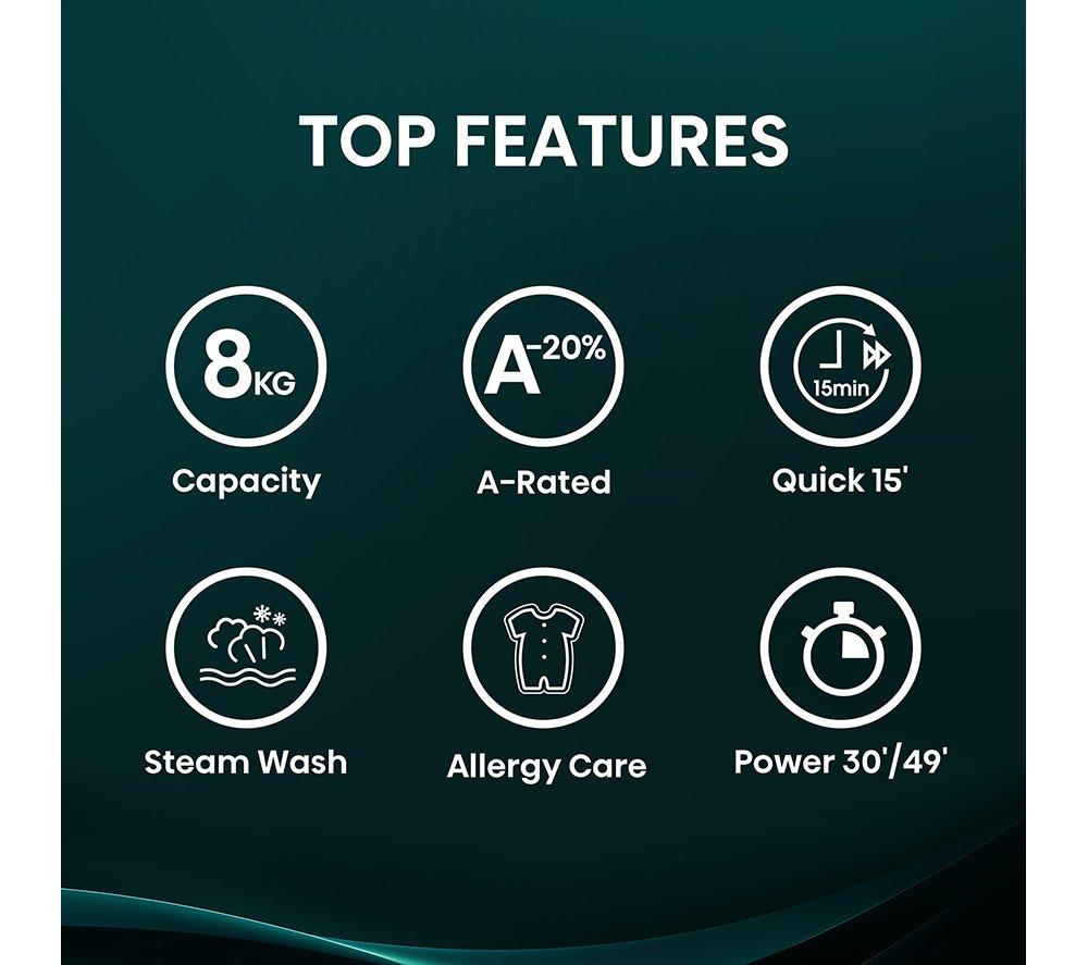 HISENSE 1 Series WF1Q8041BW 8 kg 1400 Spin Washing Machine - White