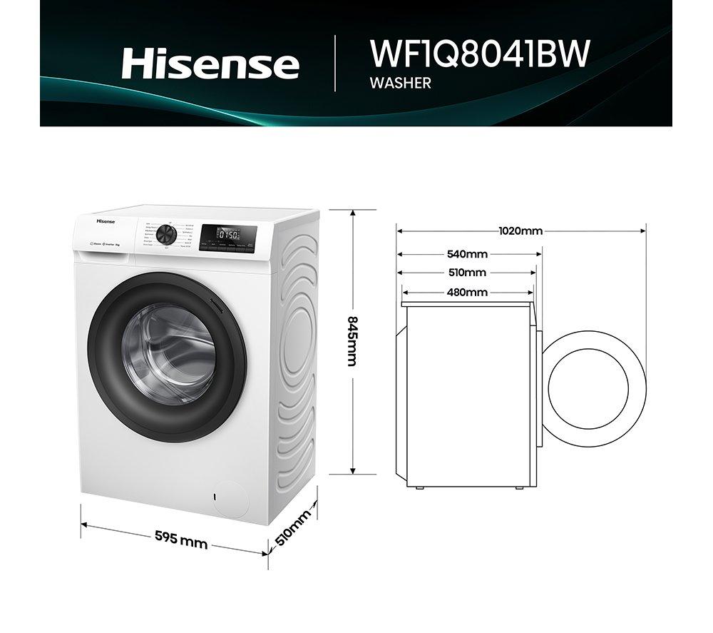HISENSE 1 Series WF1Q8041BW 8 kg 1400 Spin Washing Machine - White