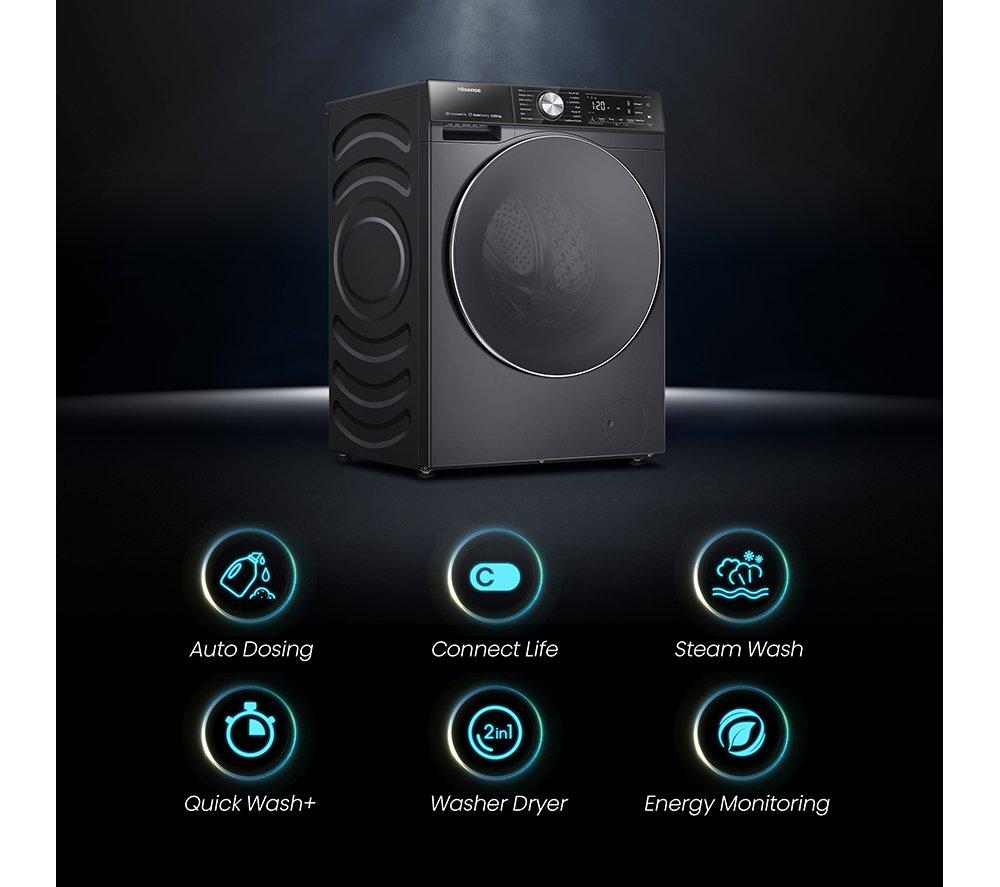 Lavadora-secadora HISENSE Serie 5S Auto Dosing WD5S1045BB con Wi-Fi, 10,5 kg - Negra