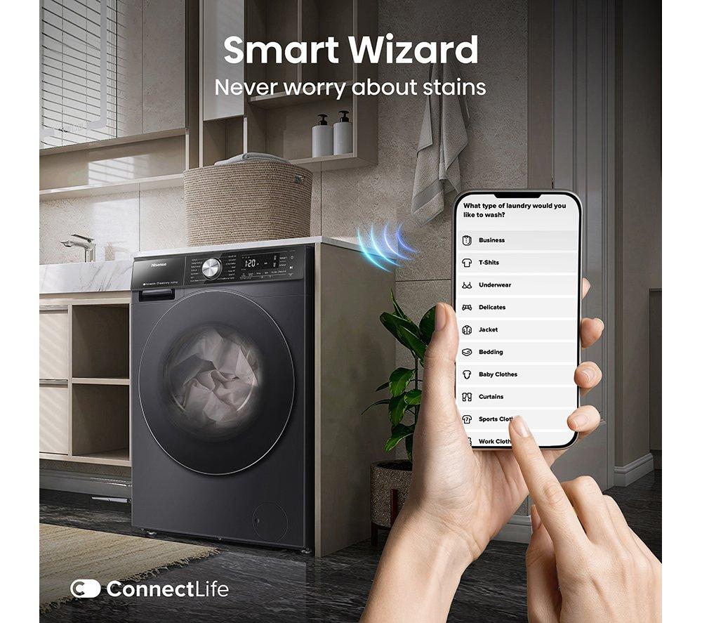 Lavadora-secadora HISENSE Serie 5S Auto Dosing WD5S1045BB con Wi-Fi, 10,5 kg - Negra