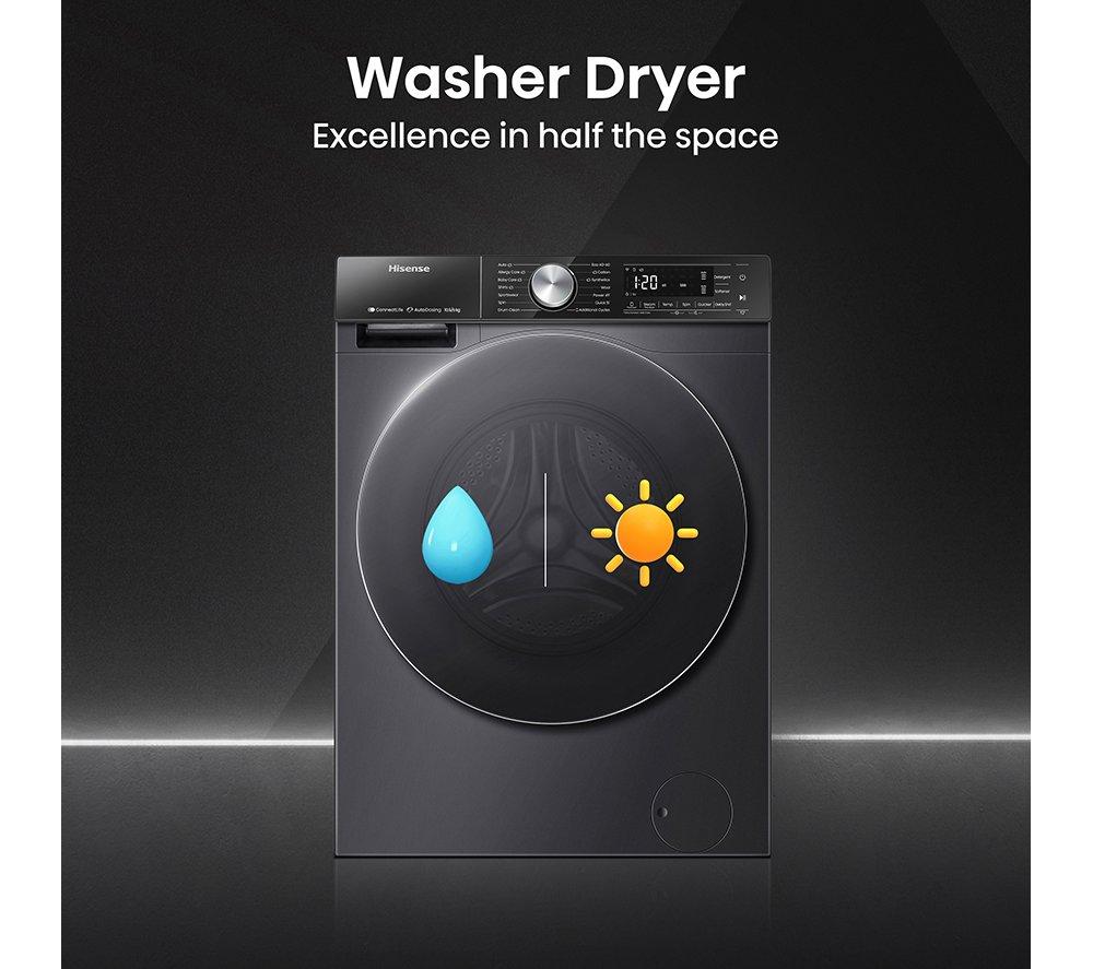 Lavadora-secadora HISENSE Serie 5S Auto Dosing WD5S1045BB con Wi-Fi, 10,5 kg - Negra
