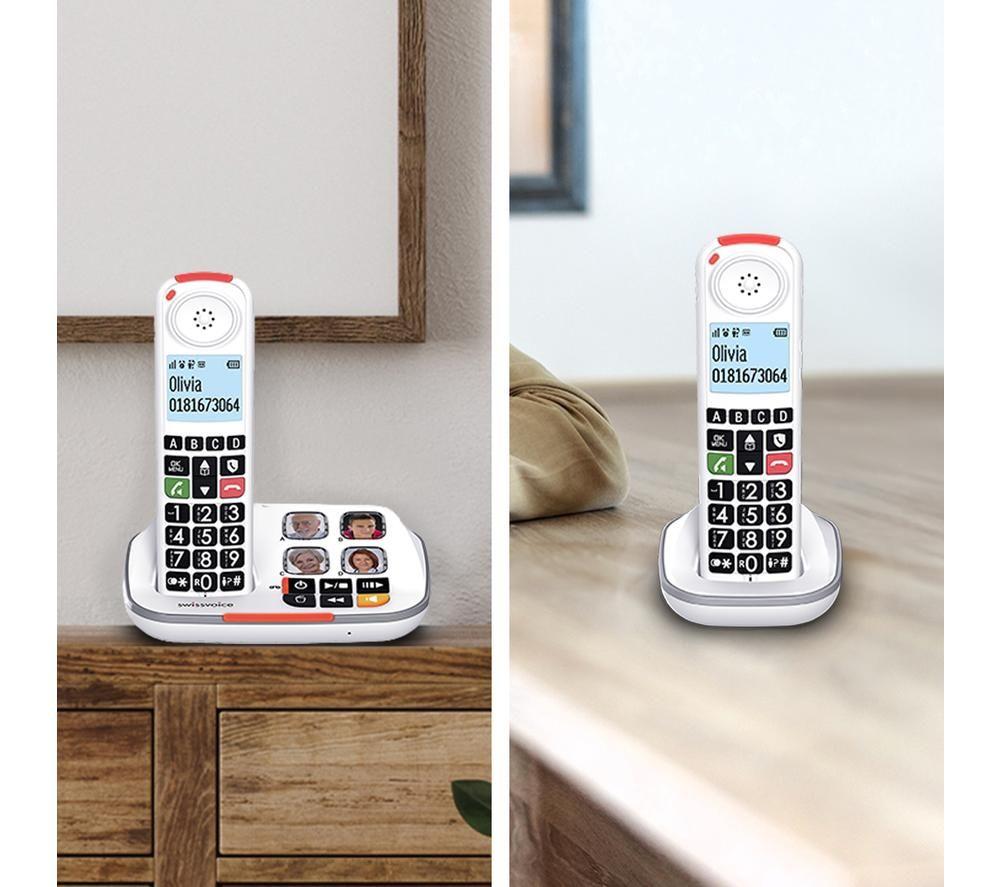SWISSVOICE Xtra 2355 Duo Cordless Phone - Twin Handsets, White