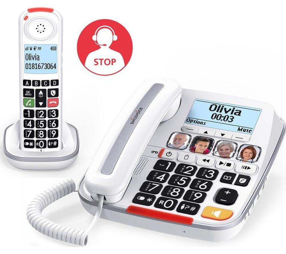 SWISSVOICE Xtra 3355 Combo Home Phone - Twin Handsets, White