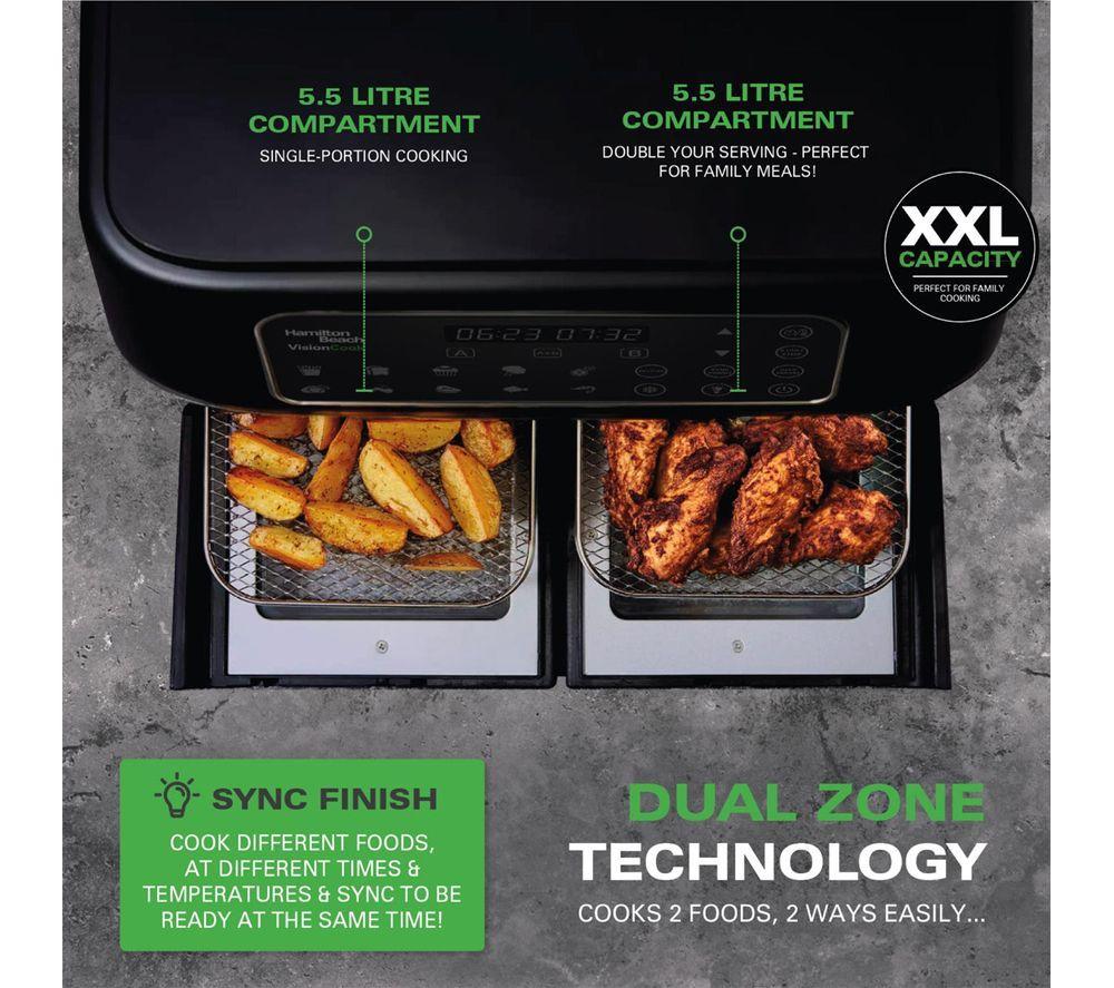 HAMILTON BEACH VisionCook HB2116A Dual Air Fryer - Black